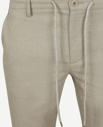 Alberto broek jump flanel herringbone beige | Slim-fit