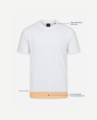 Obrambo t-shirt wit (2-pack) – extra lang en hooggesloten