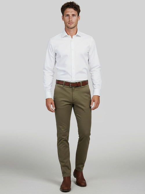 Profuomo hadleighs royal twill shirt no6 white | Slim-fit