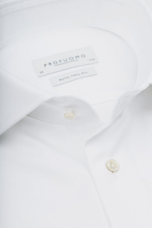 Profuomo hadleighs royal twill shirt no6 white | Slim-fit