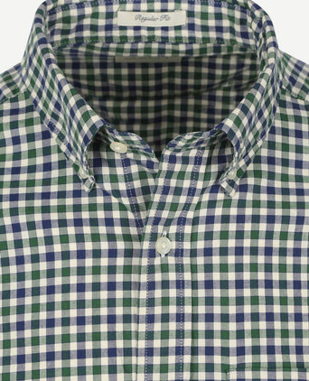 Casual overhemd twill ruit groen
