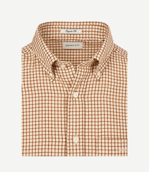 Overhemd flanel ruit caramel