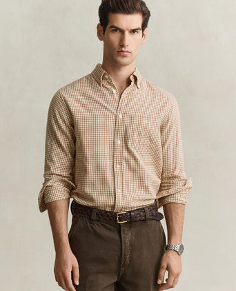 Overhemd flanel ruit caramel