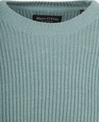 Pullover wol blend staalblauw