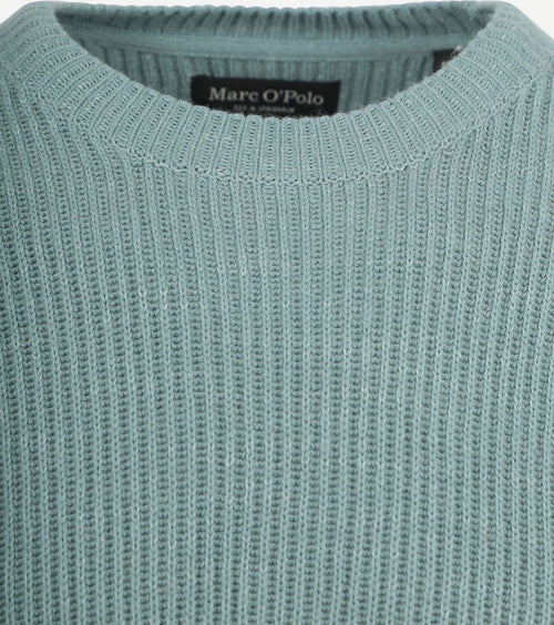 Pullover wol blend staalblauw