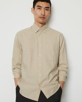 Overhemd twill beige
