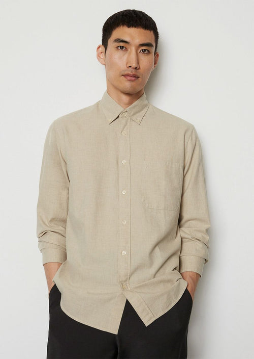 Overhemd twill beige
