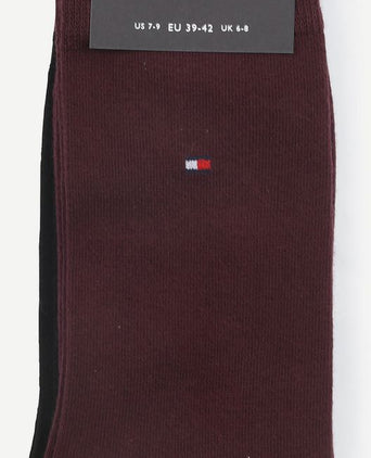 Tommy Hilfiger classic (2-pack) sokken burgundy zwart