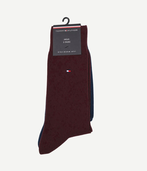 Classic (2-pack) sokken donkerblauw bordeaux