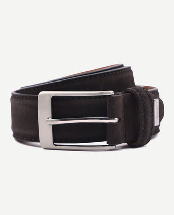 Profuomo riem suede donkerbruin