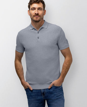 Polo knitted blauw