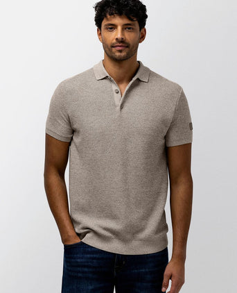 Polo knitted beige