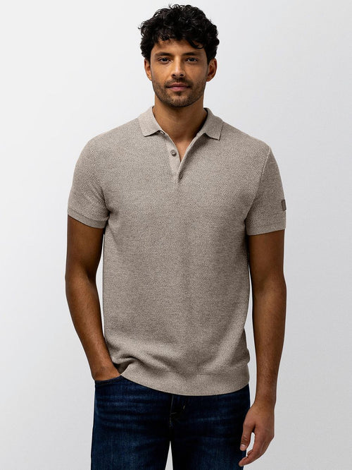 Polo knitted beige