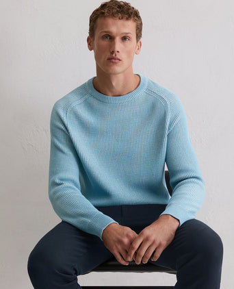 Pullover structured bi-colour blauw
