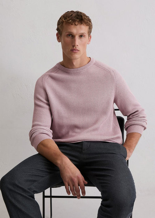 Pullover structured bi-colour mauve