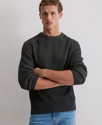 Pullover structured bi-colour donkerblauw