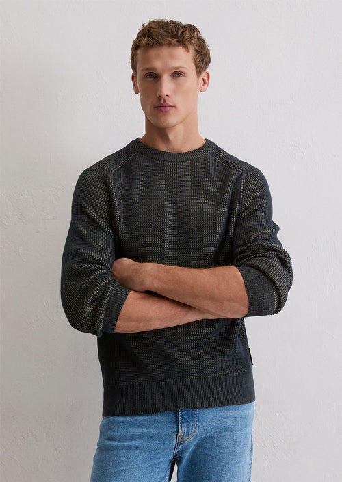 Pullover structured bi-colour donkerblauw