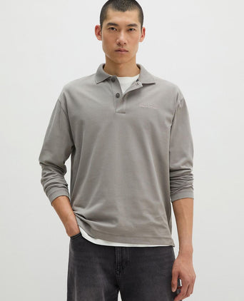 Longsleeve heavy poloshirt graphite dust