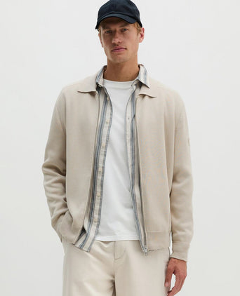 Cardigan zip grey silk
