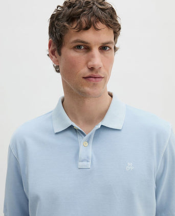 Poloshirt piqué dusted blauw