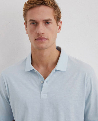 Poloshirt slubs starlight blauw