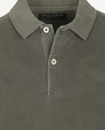 Marc o'polo longsleeve poloshirt olijfgroen