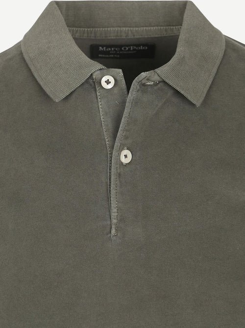 Marc o'polo longsleeve poloshirt olijfgroen