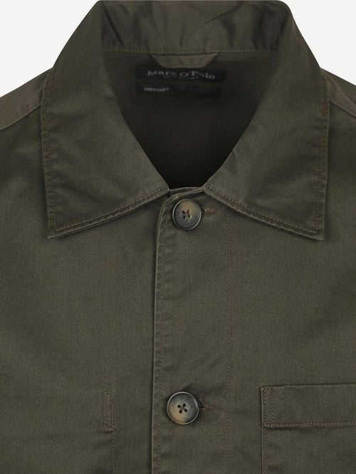 Marc o'polo overshirt twill bruin | Regular-fit