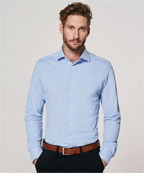 Profuomo overhemd knitted blauw
