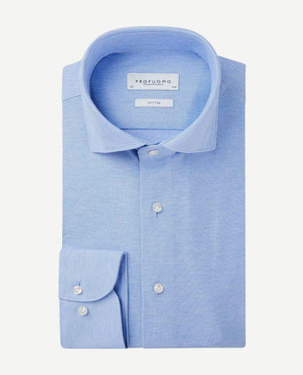 Profuomo overhemd knitted blauw