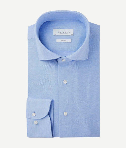 Profuomo overhemd knitted blauw