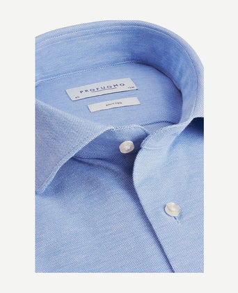 Profuomo overhemd knitted blauw