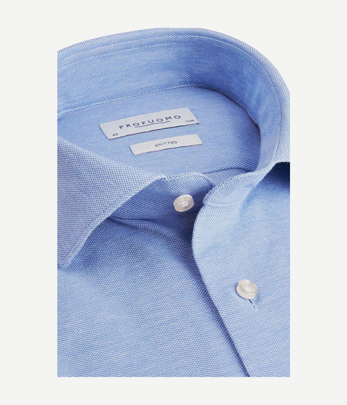 Profuomo overhemd knitted blauw