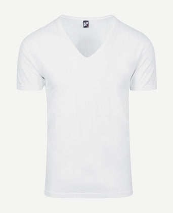 T-shirt (2-pack) NOV extra diepe v-hals stretch