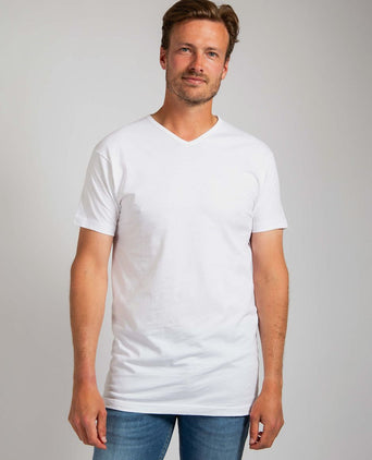 Vermont extra lange t-shirts wit (2-pack)