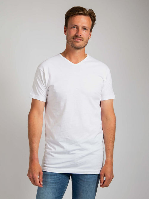 Vermont extra lange t-shirts wit (2-pack)