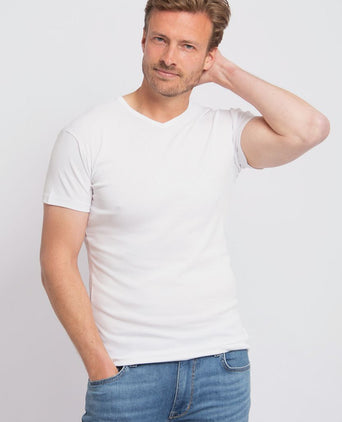 Vermont t-shirt v-hals wit (6-pack)