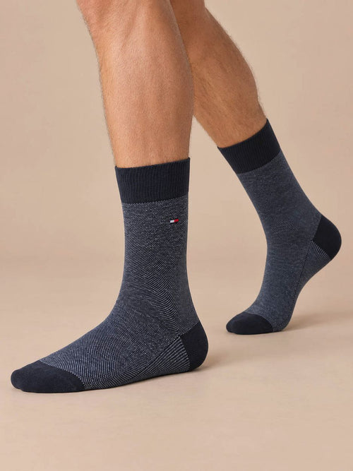 (2-pack) sokken birdseye blauw 004