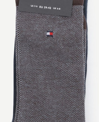 Tommy Hilfiger (2-pack) sokken birdseye burgundy donkerblauw