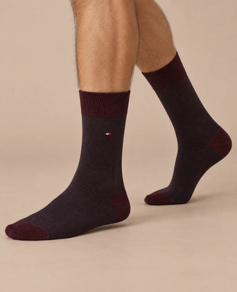 (2-pack) sokken birdseye donkerblauw bordeaux