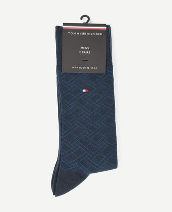 (2-pack) sokken aop blauw 004