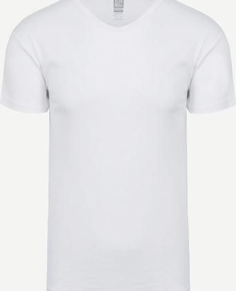 Vancouver organic v-hals t-shirt wit (2-pack)