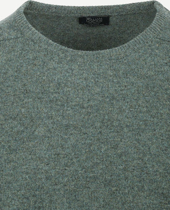 William Lockie pullover o-neck lambswool landscape groen