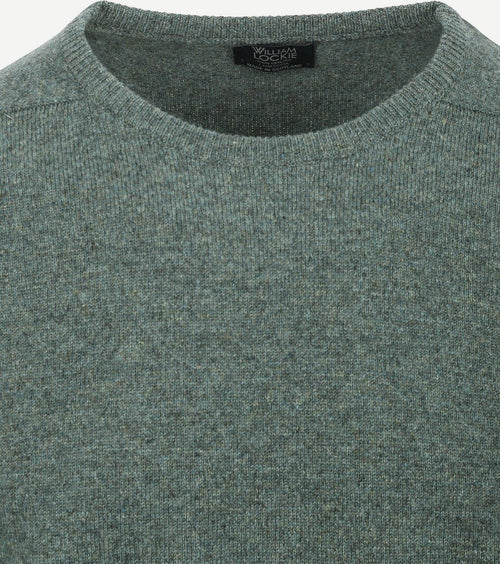 William Lockie pullover o-neck lambswool landscape groen