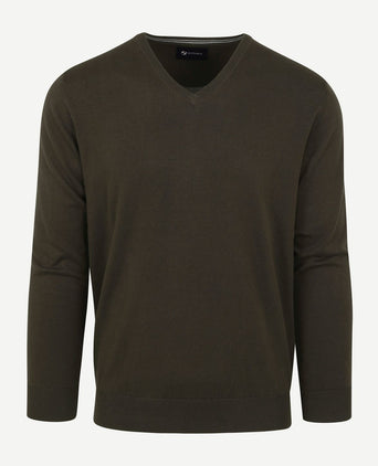 Suitable pullover vini v-hals mid groen