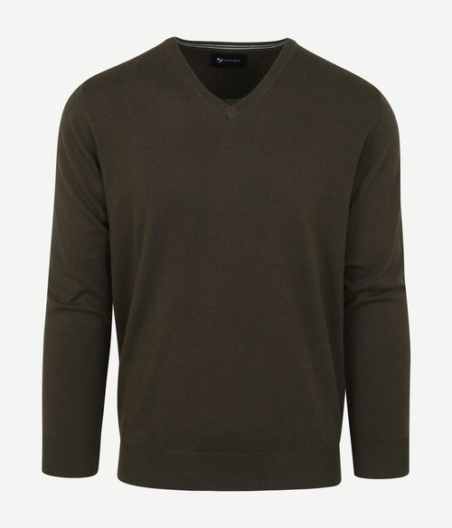 Suitable pullover vini v-hals mid groen