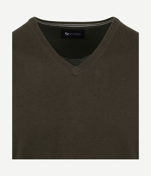 Suitable pullover vini v-hals mid groen