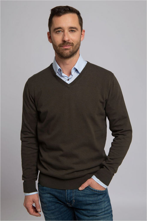 Suitable pullover vini v-hals mid groen