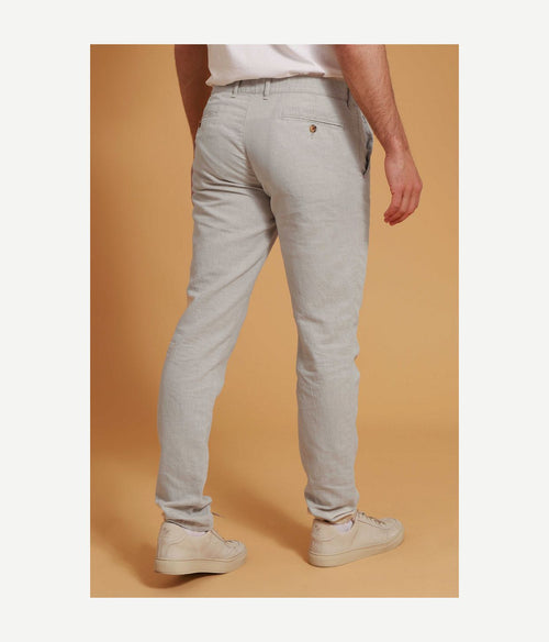 Suitable chino Pico linnen beige