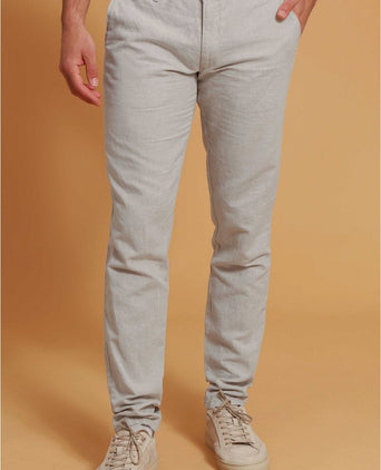 Suitable chino Pico linnen beige